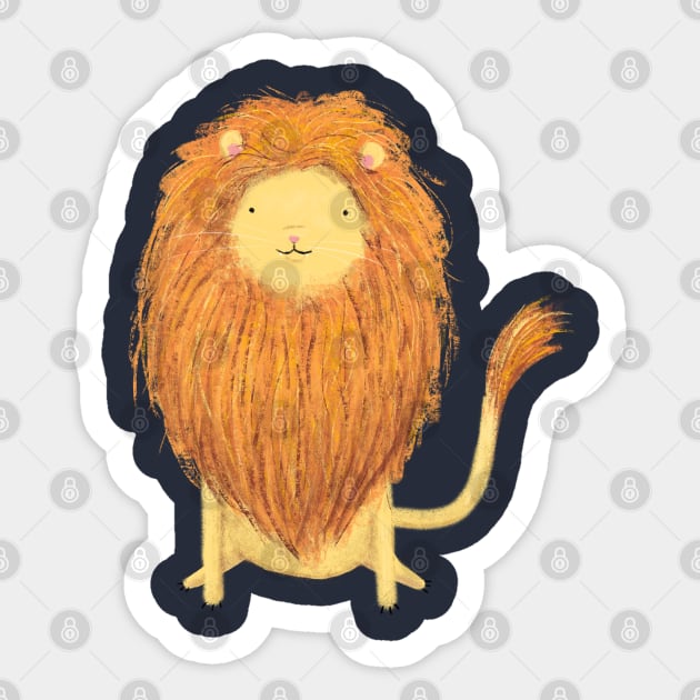 Scruffy Lion Sticker by Sophie Corrigan